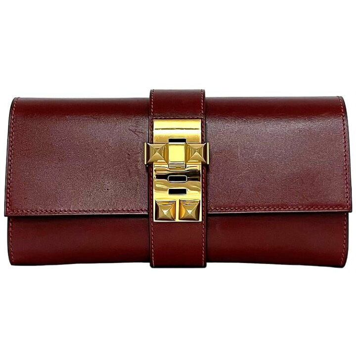 楽天市場】エルメス クラッチバッグ レッド メドール 美品 パーティー 