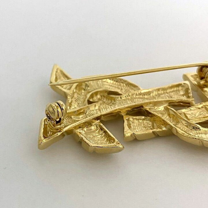 楽天市場】イヴ サンローラン ブローチ ゴールド 美品 ロゴ YSL GP  