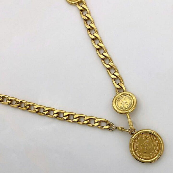 楽天市場】シャネル チェーン ベルト ゴールド 美品 ココマーク GP 