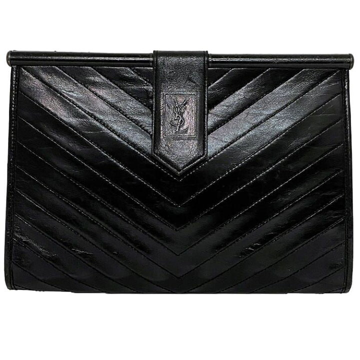 楽天市場】イヴ サンローラン クラッチバッグ ブラック 美品 YSL  