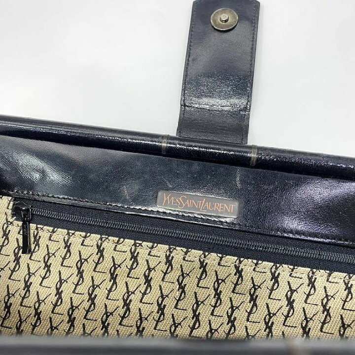 楽天市場】イヴ サンローラン クラッチバッグ ブラック 美品 YSL 