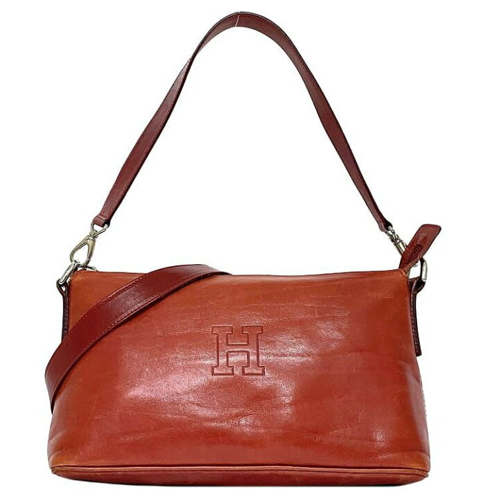 楽天市場】ヒロフ 2way バッグ レッド ショルダーバッグ レザー 中古  