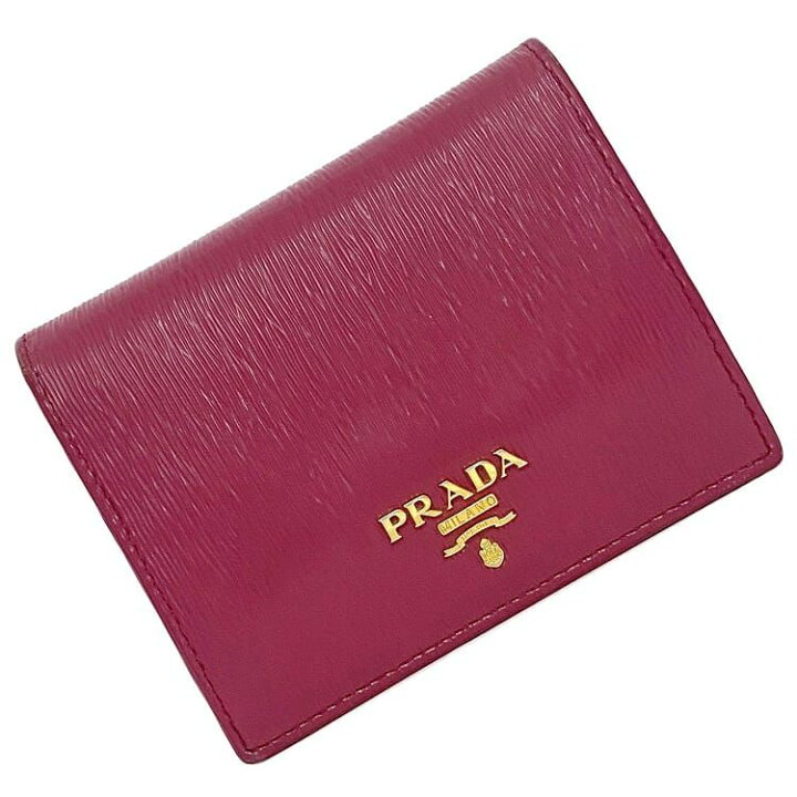 楽天市場】プラダ 二つ折り 財布 ピンク ヴィッテロムーブ 1MV204 美品  