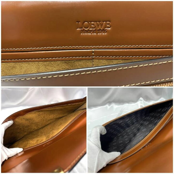 楽天市場】ロエベ クラッチバッグ ブラウン アナグラム 美品 
