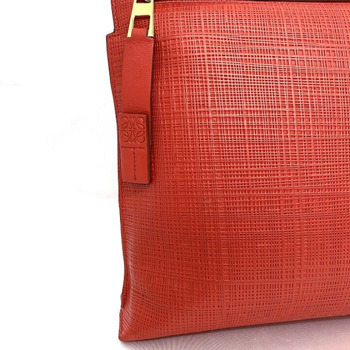 楽天市場】ロエベ クラッチバッグ レッド リピート 美品 ハンドバッグ 