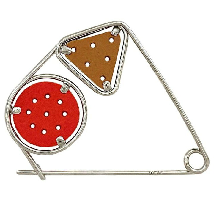 楽天市場】ロエベ メカノピン ブローチ シルバー レッド ブラウン 美品  