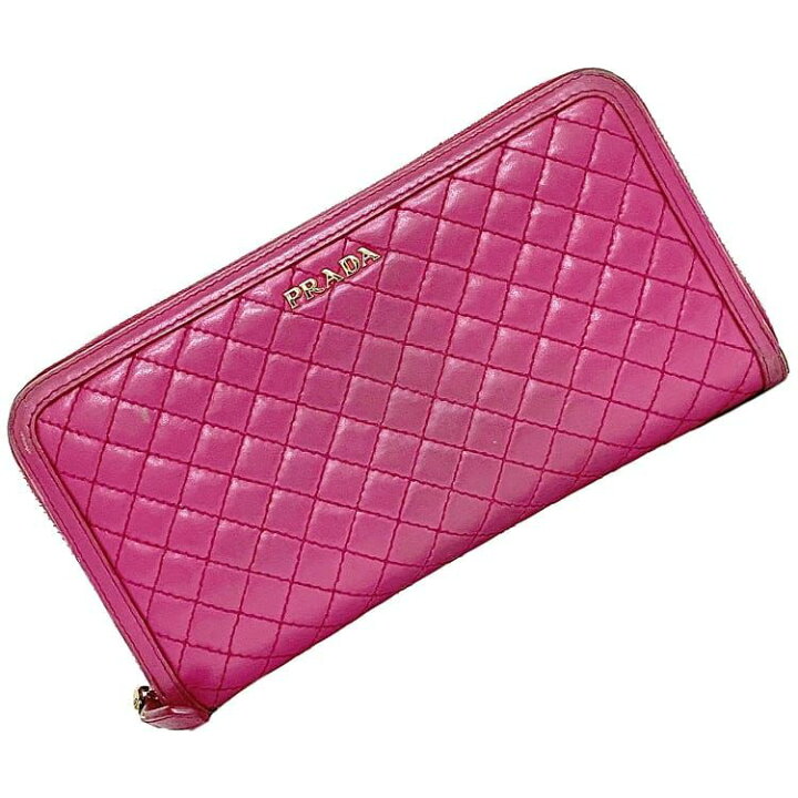 楽天市場】プラダ ラウンドファスナー 長財布 ピンク FUXIA 1M0506 