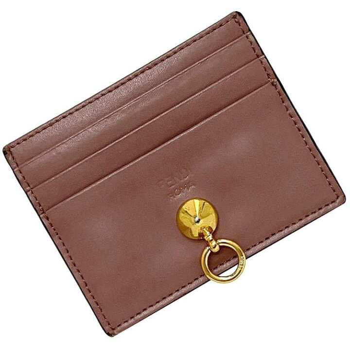 FENDI(フェンディ) バゲット カードケース パスケース レザー ピンク  