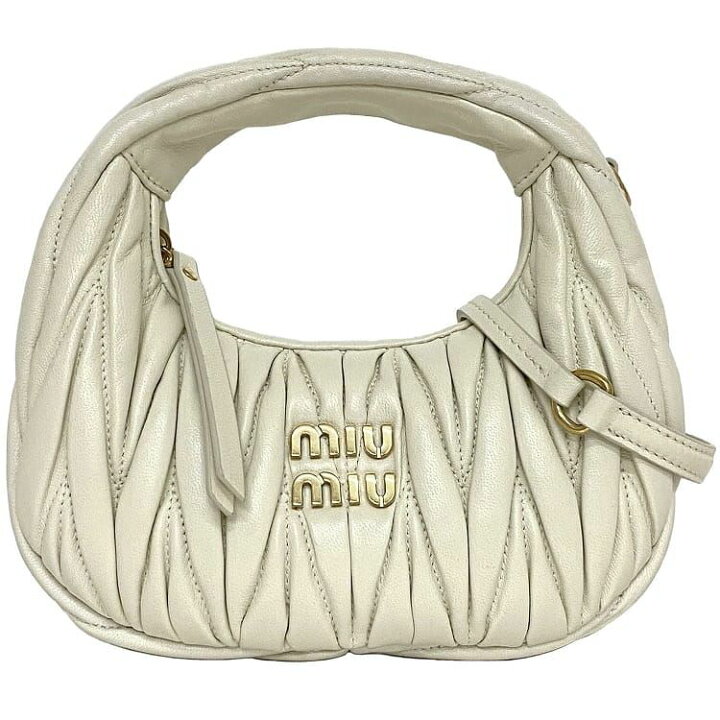 miumiu ミュウミュウ 本物 ショルダーバッグ ホワイトショルダーバッグ 