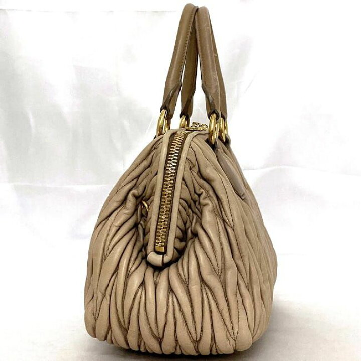 楽天市場】ミュウミュウ 2way バッグ f-21329 ピンクベージュ F0770  