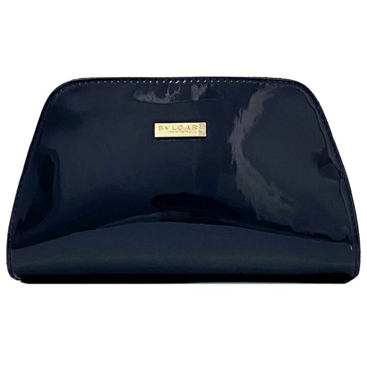 楽天市場】ブルガリ ポーチ ec-21599 ネイビー ブルー PARFUMS 美品 