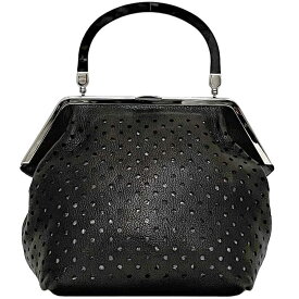 マルニ ハンドバッグ ec-23255 ブラック 美品 がま口 レザー メタル 中古 MARNI パンチング がま口バッグ レア シンプル 定番 人気 お洒落 上品 高級感 エレガント 黒 鞄 バッグ 個性的 モード カジュアル レディース 女性 メンズ 男性 ブランド 本物 鑑定済み
