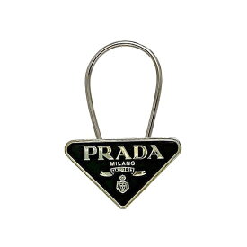 プラダ キーリング ec-23431 シルバー ゴールド ロゴ メタル 中古 M285 PRADA 鍵 ホルダー 三角 ロゴプレート 定番 人気 レディース メンズ 小物 小さい お洒落 シンプル ロゴ キーホルダー バッグチャーム エレガント チャーム 高級感 ブランド 本物 鑑定済み