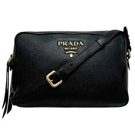 プラダ ショルダーバッグ ブラック NERO 黒 ヴィッテロダイノ 1BH079 美品 クロスボディ レザー 中古 19 PRADA