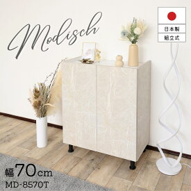 収納棚 扉付き キャビネット 国産家具 北欧 おしゃれ 多目的キャビネット スリム リビング収納 リビング 扉 ルーター収納 棚 収納 収納家具 幅約70cm DIY 木製 組立 MD-8570T