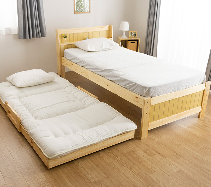 楽天市場】二段ベッド スライド式 2段ベッド ロータイプ 親子ベッド