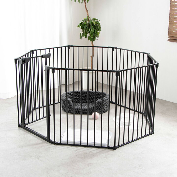 楽天市場 ポイント5倍 11 00 00 23 59 犬 ゲージ Mサイズ サークル ケージ 8枚セット 広い おしゃれ ペットケージ L字 正方形 ゲージ ペット 小型犬 中型犬 室内 ブラック 黒 グレー ブラウン 折り畳み 北欧 柵 サークル ペットサークル アイアン フェンス A