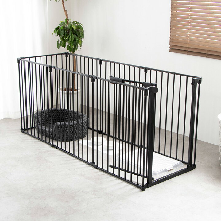 楽天市場 ポイント最大10倍 1 24 00 23 59 犬 ゲージ Mサイズ サークル ケージ 8枚セット 広い おしゃれ ペットケージ L字 正方形 ゲージ ペット 小型犬 中型犬 室内 ブラック 黒 グレー 折り畳み 北欧 柵 サークル ペットサークル アイアン フェンス A