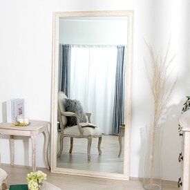 【ポイント5倍★1/20 12:00〜23:59】 全身鏡 姿見 鏡 ミラー 幅90 全身 姿鏡 韓国 風 アンティーク 調 大型 W90 ホワイト ブラウン ライトブラウン 幅90 立て掛け ビッグミラー 全身鏡 ダンス用ミラー 姿見 ジャンボミラー ガラス製ミラー