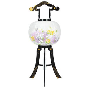 盆提灯 回転行灯 回転灯 廻転灯11号 花印 綾型蒔絵絵入 電気コード式 8606-11-722