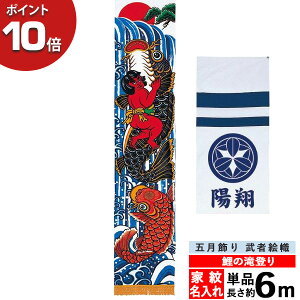 【ポイント10倍】 のぼり 幟 旗 五月飾り 人気 買得 端午の節句鯉の滝登り 6m 単品 節句幟家紋入れ・名入れサービス 5866-81-026