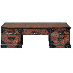 受注生産 民芸家具 和 和風 文机卓上デスク 120cm幅 「筑後民芸 118cm文机」国産 開梱設置 送料無料