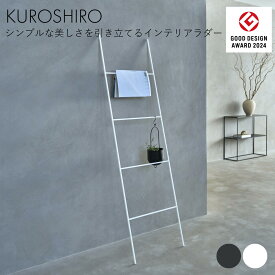 【グッドデザイン賞】ラダー ラダーハンガー ハンガーラック ラダーシェルフ インテリアラダー はしご コートハンガー おしゃれ収納 スリム 省スペース 黒 白 玄関 洗面所 タオル掛け 魅せる収納 アイアン 壁掛け 幅35cm 幅45cm 日本製 燕三条製 abekin KUROSHIRO
