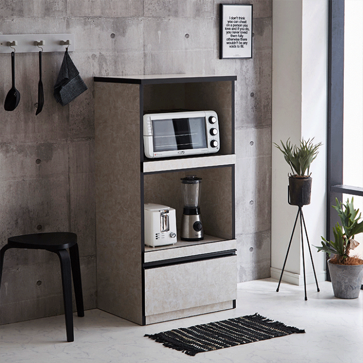 スリムキッチンカウンター幅60cm コンセント付 レンジ台 食器棚（862） スリムキッチンカウンター幅60cm コンセント付 レンジ台 食器棚（862