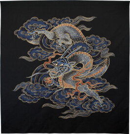 【在庫限り】 風呂敷 大判 m 【龍】 118cm 綿100％ 風呂敷専門店 タペストリー 竜 龍 辰 中国 ドラゴン 名入 家紋入 校章 ロゴマーク 日本 お土産 贈り物 テーブルクロス 布団かけ 壁掛け