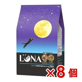 【ケース販売】LUNAかつお節＆ほたて味とチキン味ビッツ添え720g×8個