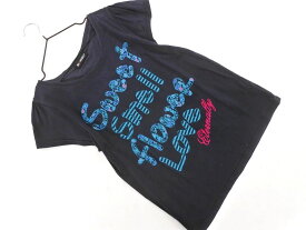 ネコポスOK BEAMS BOY ビームスボーイ プリント Tシャツ 濃紺 ■◆ ☆ dgc4 レディース【USED】【中古】【古着】【ブランド古着買取・販売ABJ】