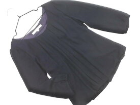 ネコポスOK NATURAL BEAUTY ナチュラルビューティー タック ブラウス シャツ size38/紺 ■◇ ☆ gca5 レディース【USED】【中古】【古着】【ブランド古着買取・販売ABJ】