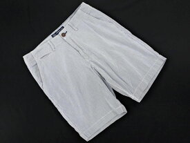 AMERICAN EAGLE アメリカンイーグル ストライプ ハーフ パンツ size32/白x青 ■◆ ☆ dhb8 メンズ【USED】【中古】【古着】【ブランド古着買取・販売ABJ】