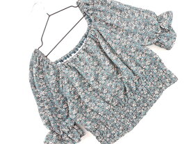 ネコポスOK 新品 CECIL McBEE セシルマクビー 花柄 オフショルダー ブラウス シャツ sizeM/緑 ■◆ ☆ dfc7 レディース【USED】【中古】【古着】【ブランド古着買取・販売ABJ】