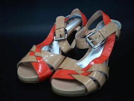 CARRANO カラーノ アンクルストラップ サンダル size36（23cmくらい）/ベージュxオレンジ ■◆ ☆ dgc6 レディース【USED】【中古】【古着】【ブランド古着買取・販売ABJ】