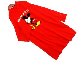 repipi armario レピピアルマリオ Disney Mickey Mouse ニット ワンピース sizeS(150-160cm)/赤 ◇■ ☆ ebc3 子供服【USED】【中古】【古着】【ブランド古着買取・販売ABJ】