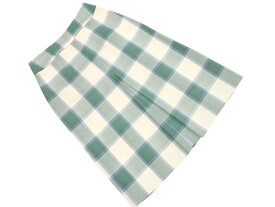 Spick &amp; Span スピック＆スパン ウール100% チェック Aライン 台形 スカート size40/緑 ◇■ ☆ flc2 レディース【USED】【中古】【古着】【ブランド古着買取・販売ABJ】