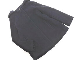 NATURAL BEAUTY BASIC ナチュラルビューティーベーシック ウール混 2WAY フーディー ジップアップ コート sizeS/紺◇◇ ☆ gbb6 レディース【USED】【中古】【古着】【ブランド古着買取・販売ABJ】