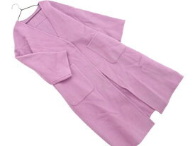 Spick &amp; Span スピック＆スパン U by ウール混 七分袖 ノーカラー コート size36/ラベンダー ◇■ ☆ fjb0 レディース【USED】【中古】【古着】【ブランド古着買取・販売ABJ】