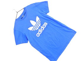 ネコポスOK adidas originals アディダスオリジナルス ロゴ プリント Tシャツ sizeS/青 ■◆ ☆ edc9 レディース【USED】【中古】【古着】【ブランド古着買取・販売ABJ】