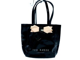 TED BAKER エナメル トート バッグ 黒 ■■ ☆ ecc2 レディース【USED】【中古】【古着】【ブランド古着買取・販売ABJ】