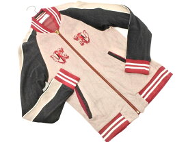 エデュケーションフロムヤングマシーン ジップアップ ジャケット size3/ベージュx赤x黒 ◇■ ☆ fjb5 メンズ【USED】【中古】【古着】【ブランド古着買取・販売ABJ】