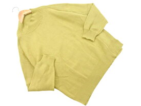 GLOBAL WORK グローバルワーク スリット ワイド幅 ニット セーター sizeL/黄緑 ◇■ ☆ gab3 レディース【USED】【中古】【古着】【ブランド古着買取・販売ABJ】