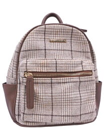 CECIL McBEE セシルマクビー チェック ミニ リュック デイパック バッグ 茶 ■■ ☆ gbb1 レディース【USED】【中古】【古着】【ブランド古着買取・販売ABJ】