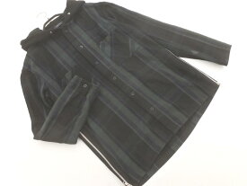 AMERICAN RAG CIE アメリカンラグシー チェック サイドジップ フーディー ジャケット size1/黒x緑 ◇■ ☆ fhc7 メンズ【USED】【中古】【古着】【ブランド古着買取・販売ABJ】