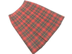 BROOKS BROTHERS ブルックスブラザーズ ウール100% プリーツ スカート size67 93/ボルドーxチャコール ◇■ ☆ fkb3 レディース【USED】【中古】【古着】【ブランド古着買取・販売ABJ】