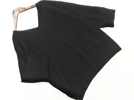 Spick &amp; Span スピック＆スパン ウール混 Vネック ワイド幅 ニット セーター 黒 ◇■ ☆ fjc3 レディース【USED】【中古】【古着】【ブランド古着買取・販売ABJ】