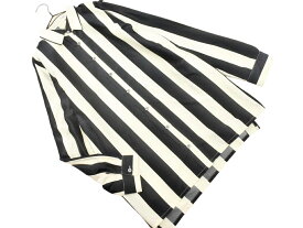 MOUSSY マウジー サテン ストライプ ブラウス シャツ size1/黒xクリーム ◇■ ☆ fkb3 レディース【USED】【中古】【古着】【ブランド古着買取・販売ABJ】