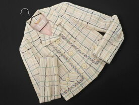 Harrods ハロッズ ツイード ジャケット size1/白 ◇■ ☆ fic9 レディース【USED】【中古】【古着】【ブランド古着買取・販売ABJ】