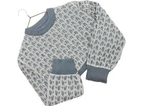 archives アルシーヴ クロップド ワイド幅 ニット セーター sizeM/オフホワイトxグレー ◇■ ☆ fkb3 レディース【USED】【中古】【古着】【ブランド古着買取・販売ABJ】